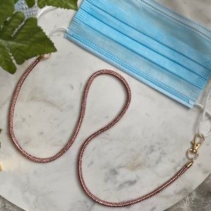 Rose gold rhinestone face mask strap